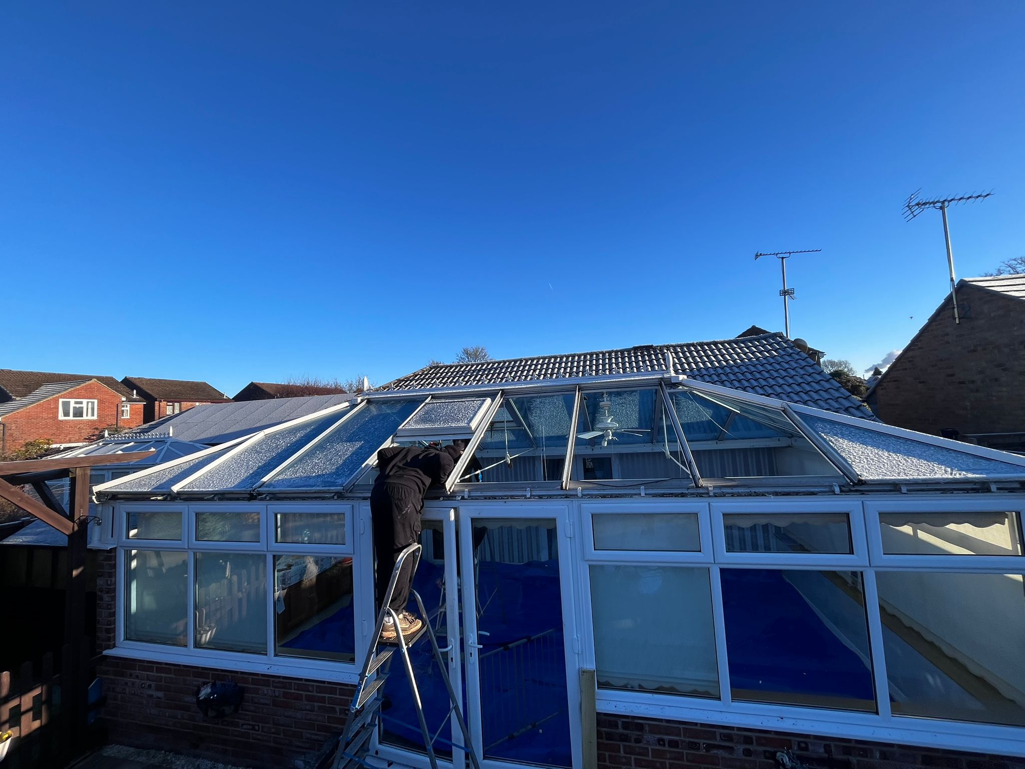 Old conservatory roof before Envirotile conversion